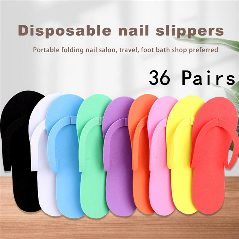 Foot Spa - Pantuflas desechables de colores aleatorios para
