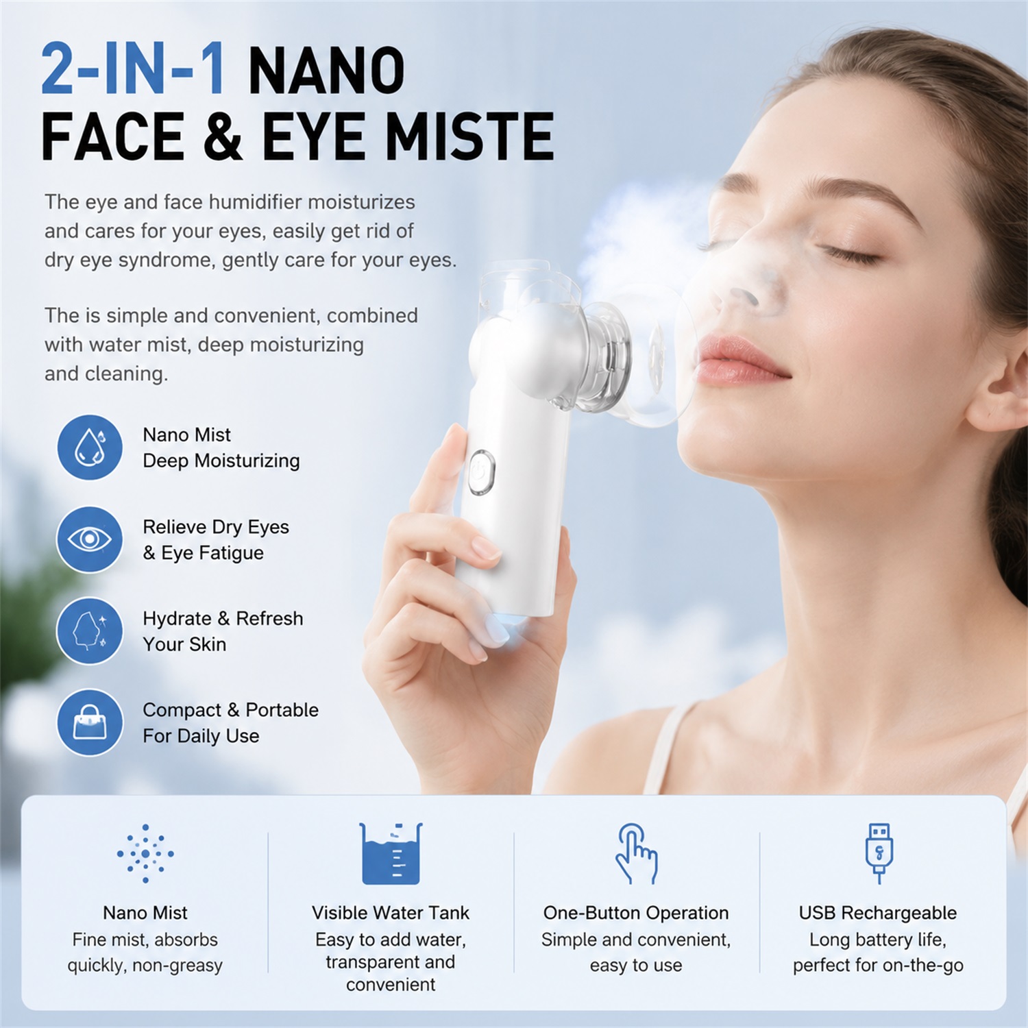 Face Steamer - Vaporizador facial 2 en 1 con
